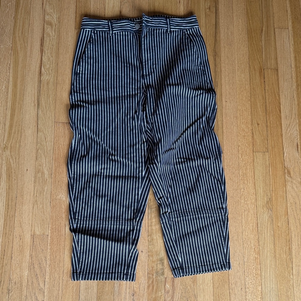 Everlane Striped Black and White barrel Pants